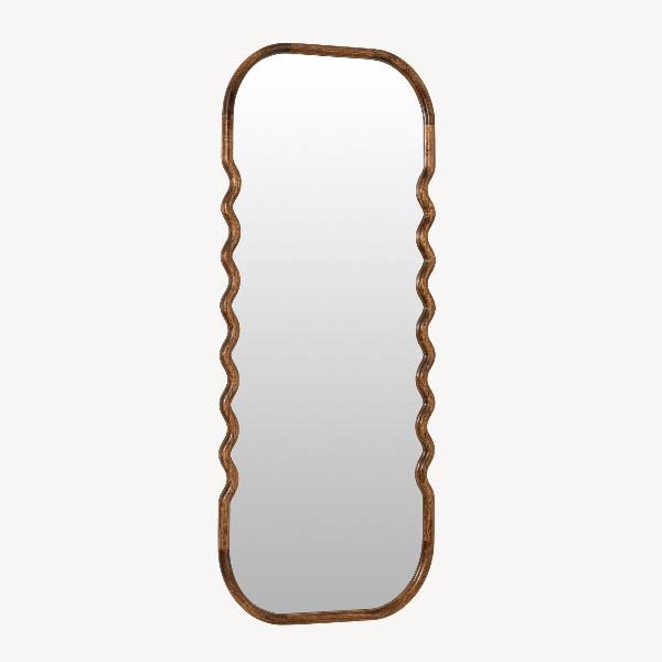ESPEJO PARED MADERA NOGAL 160*60 CM, CANTO REDONDO Y ZIGZAG