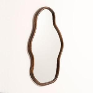Espejo irregular madera nogal 90*60 cm