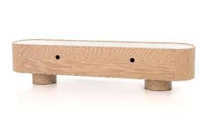 Mueble TV Pompeya chapa roble y porcelánico 221 cm