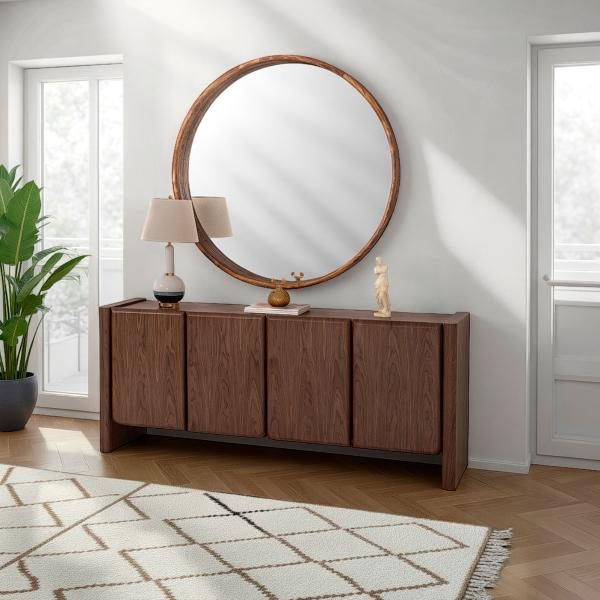 ESPEJO MADERA NOGAL MARCO ANCHO (ELEGIR MEDIDA)