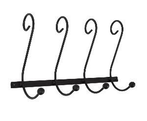 Porte-manteau mural en fer forgé 50*33 cm