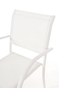 Silla Valentina apilable, aluminio Blanco y textilene blanco