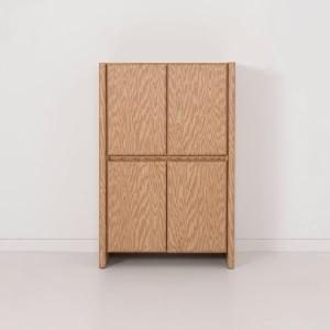 Aparador gio. alto de 4 puertas, chapa roble 90*45*140 cm