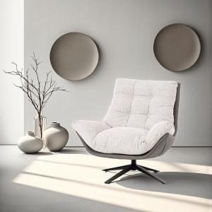 Fauteuil pivotant Ray 360º. Revêtement gris.