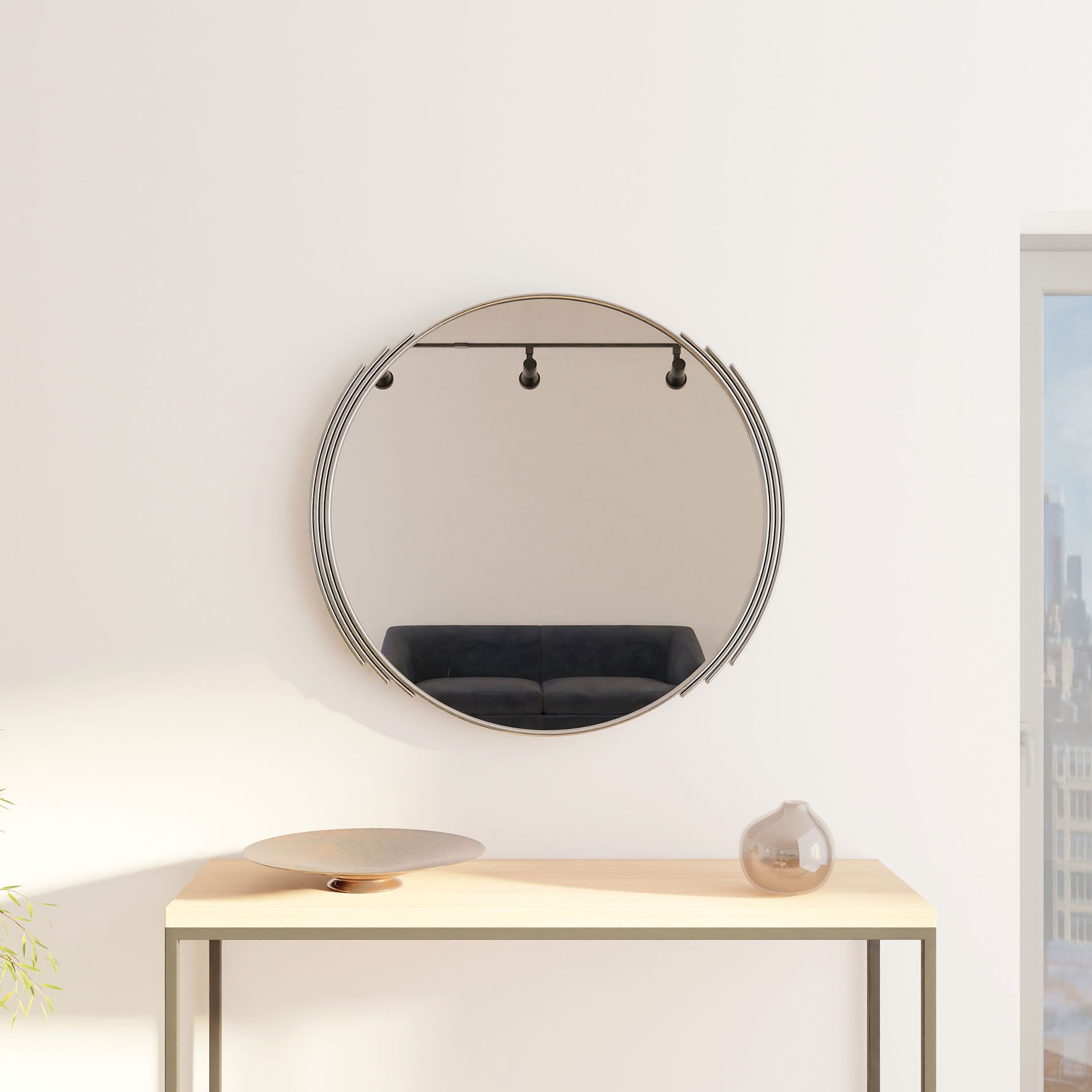 Espejo acero 80*70 cm