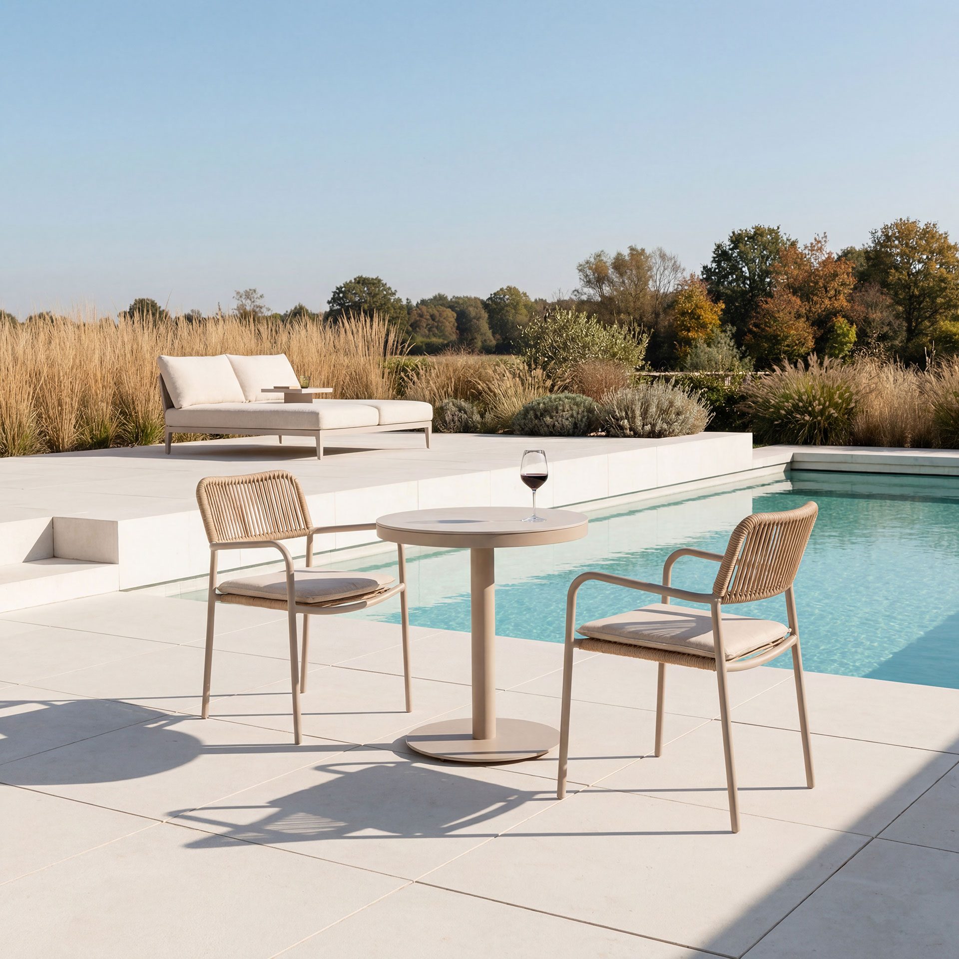 Silla Macarella blanca y asiento beige