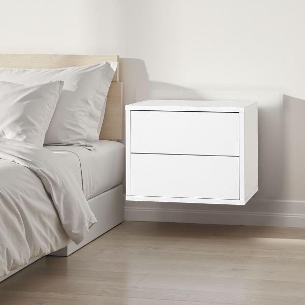 MESITA PUSH 2 CAJONES, LACADO BLANCO 48*33.5*39 CM (PARA COLGAR EN LA PARED)