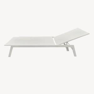 Tumbona Sofia reclinable, aluminio blanco y textilene blanco