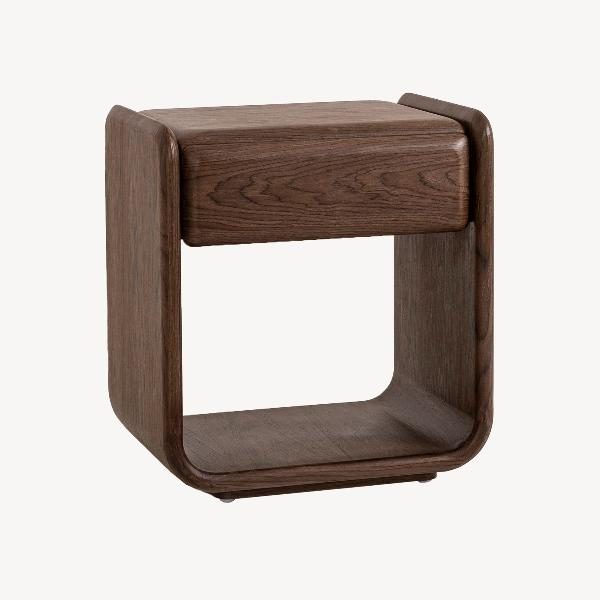 MESITA POMPEYA. 1 CAJÓN, CHAPA MADERA NOGAL. 51*40.5*56.5 CM