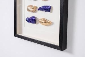 Cuadro vitrina con marco madera 50*50 cm