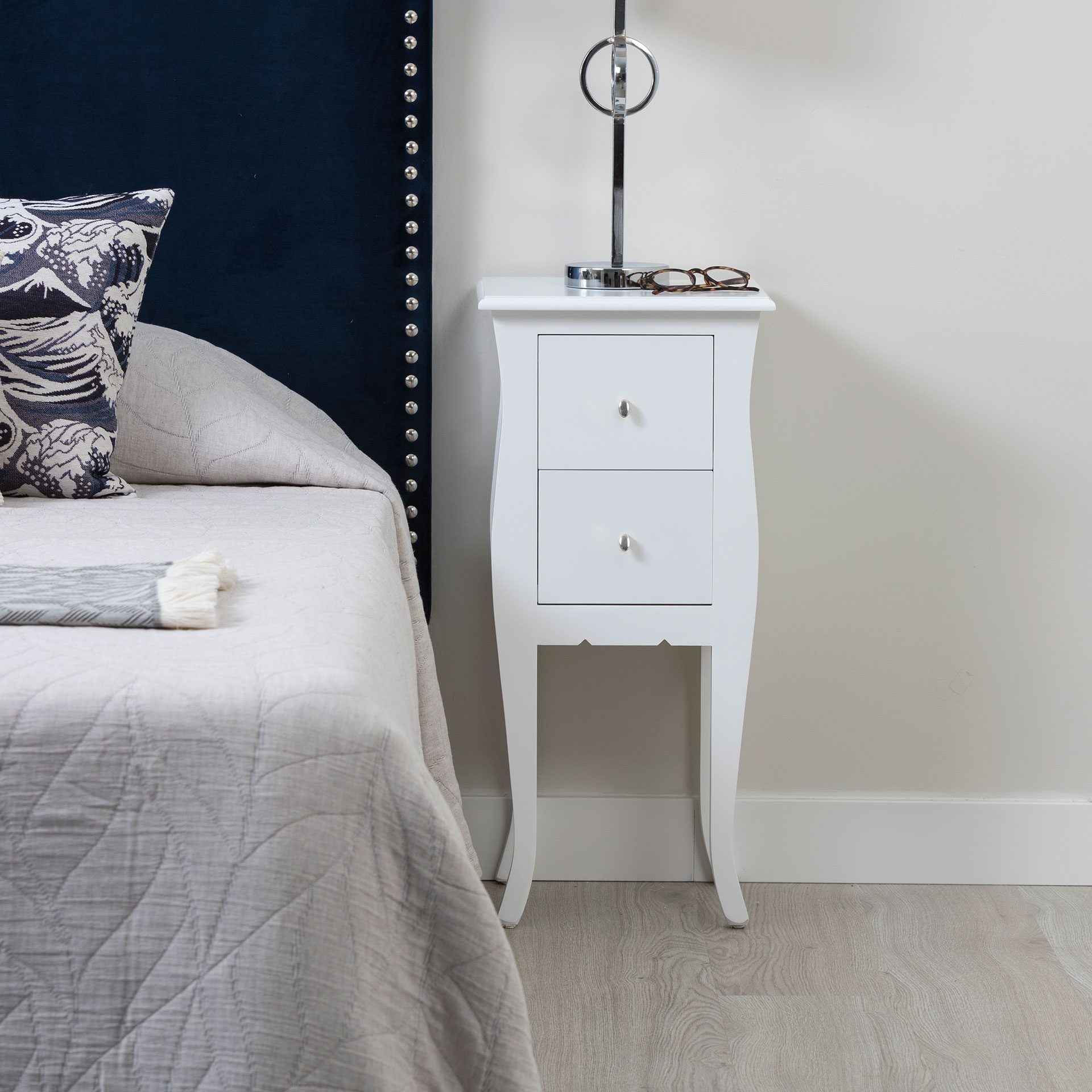 Comodino Nova con 2 cassetti, 30 cm