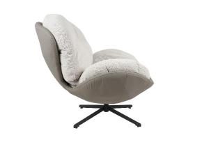 Sillón Egg giratorio 360º. Tapizado gris. 91*98*100 cm