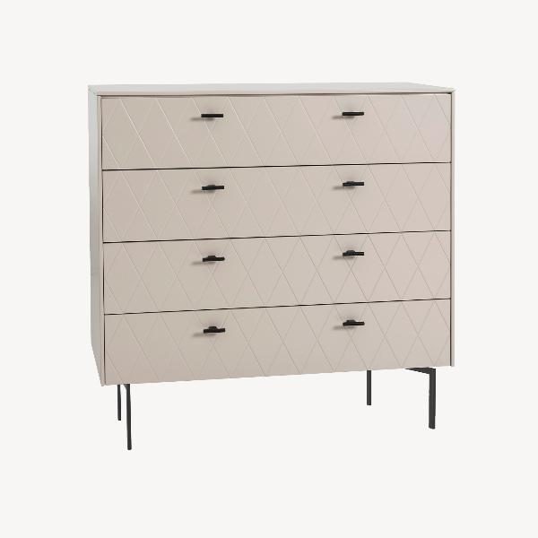 COMODA DIAMOND 4 CAJONES, GUIA FRENO 102*90.5*42 CM. LACADO VISON