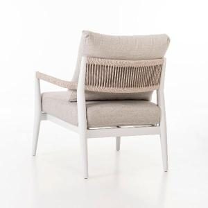 Set de terraza Formentor. Extructura aluminio blanco y asiento beige