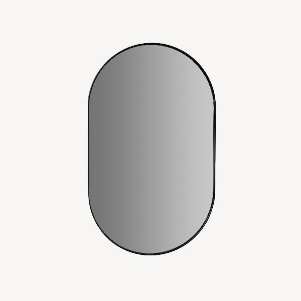 ESPEJO OVALADO MARCO FINO NEGRO. 44X72CM (VERTICAL-HORIZONTAL)