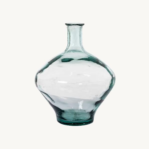 JARRON MEGUINO 46*37 CM. VIDRIO RECILADO TRANSPARENTE