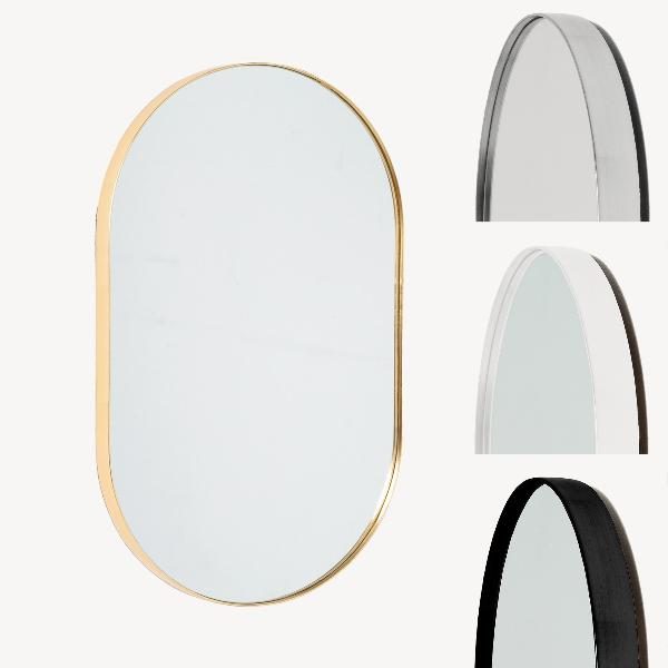 ESPEJOS OVALADOS CON PULSADOR LUZ LED. 100*60 CM (SE PUEDE COLGAR EN VERTICAL/HORIZONTAL)