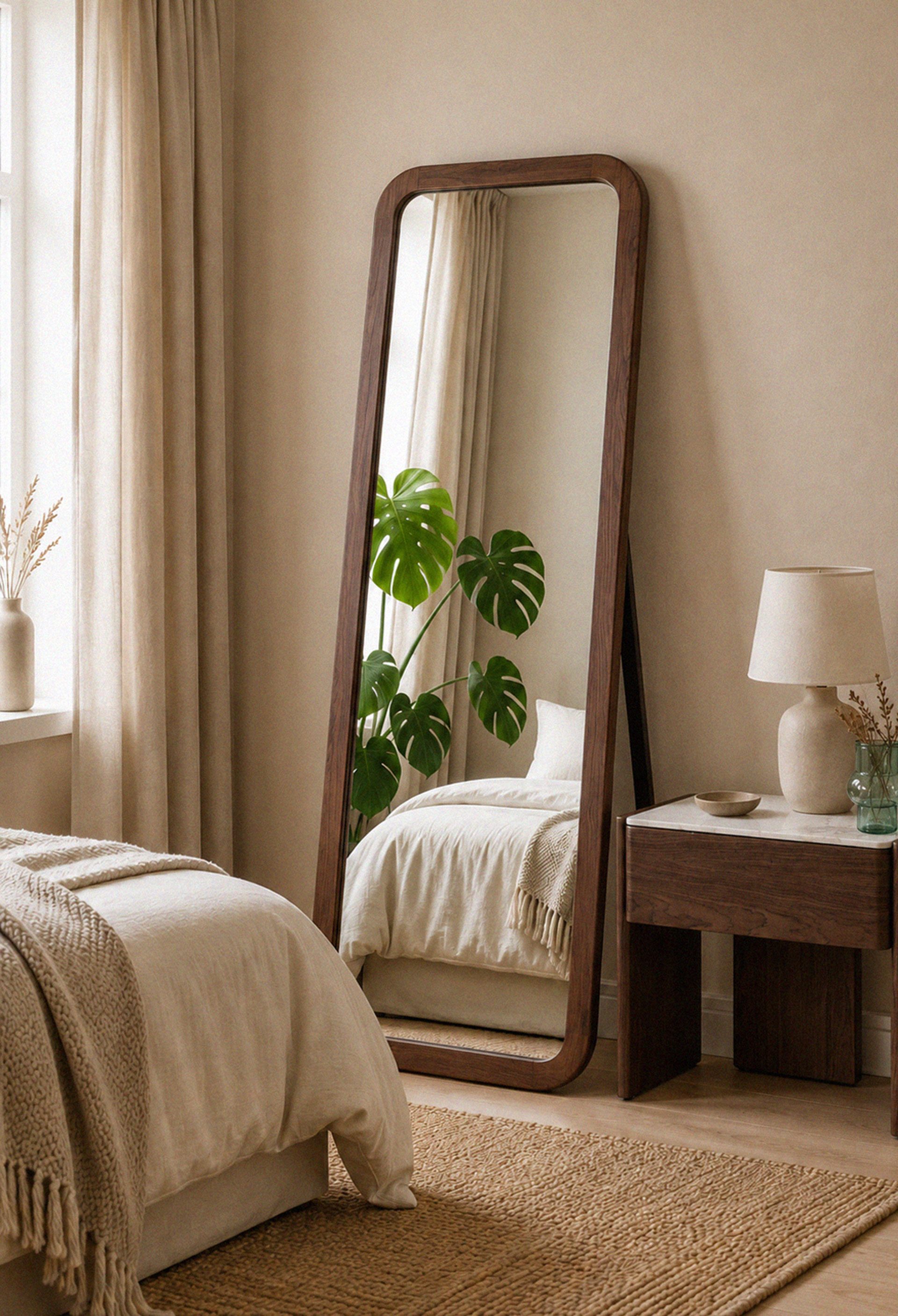 Floor mirror 150*50 cm, walnut wood