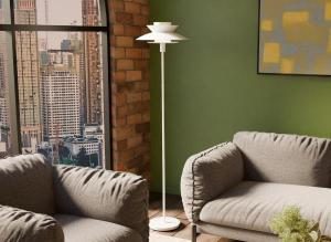 Lámpara pie Dina Blanca. 163*38*38 cm