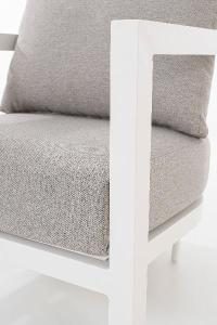 Set de terraza AVA. Extructura aluminio blanco y tejido beige