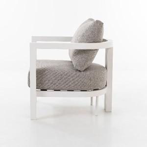 Set de terraza AVA. Extructura aluminio blanco y tejido beige