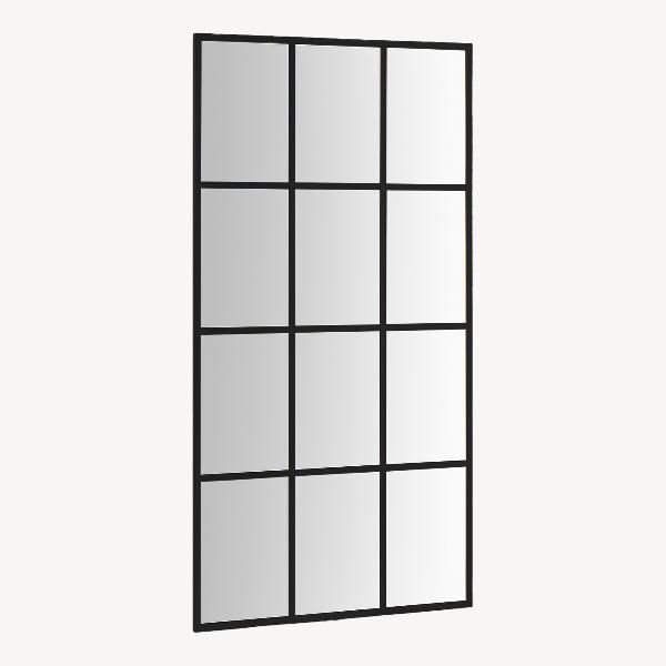 ESPEJO METAL VENTANA 180*90 CM. COLOR NEGRO (SE PUEDE COLGAR EN VERTICAL Y HORIZONTAL)