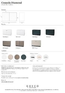 Consola Diamond 2 P lacado blanco 121*80*40 cm