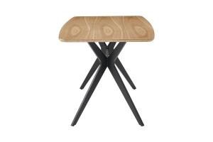Mesa de chapa roble y pata de metal negro
