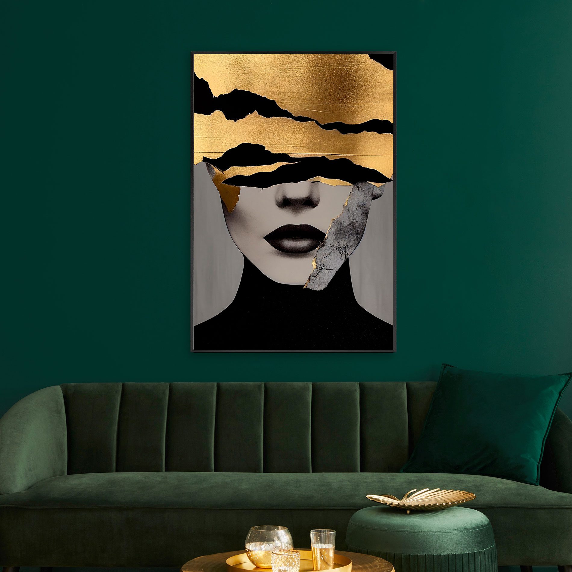 Glasbild mit Rahmen 80*120 cm