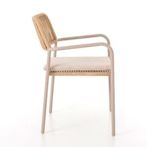 Silla Macarella blanca y asiento beige