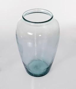 Florero Meson 38*24 cm. Vidrio reciclado transparente