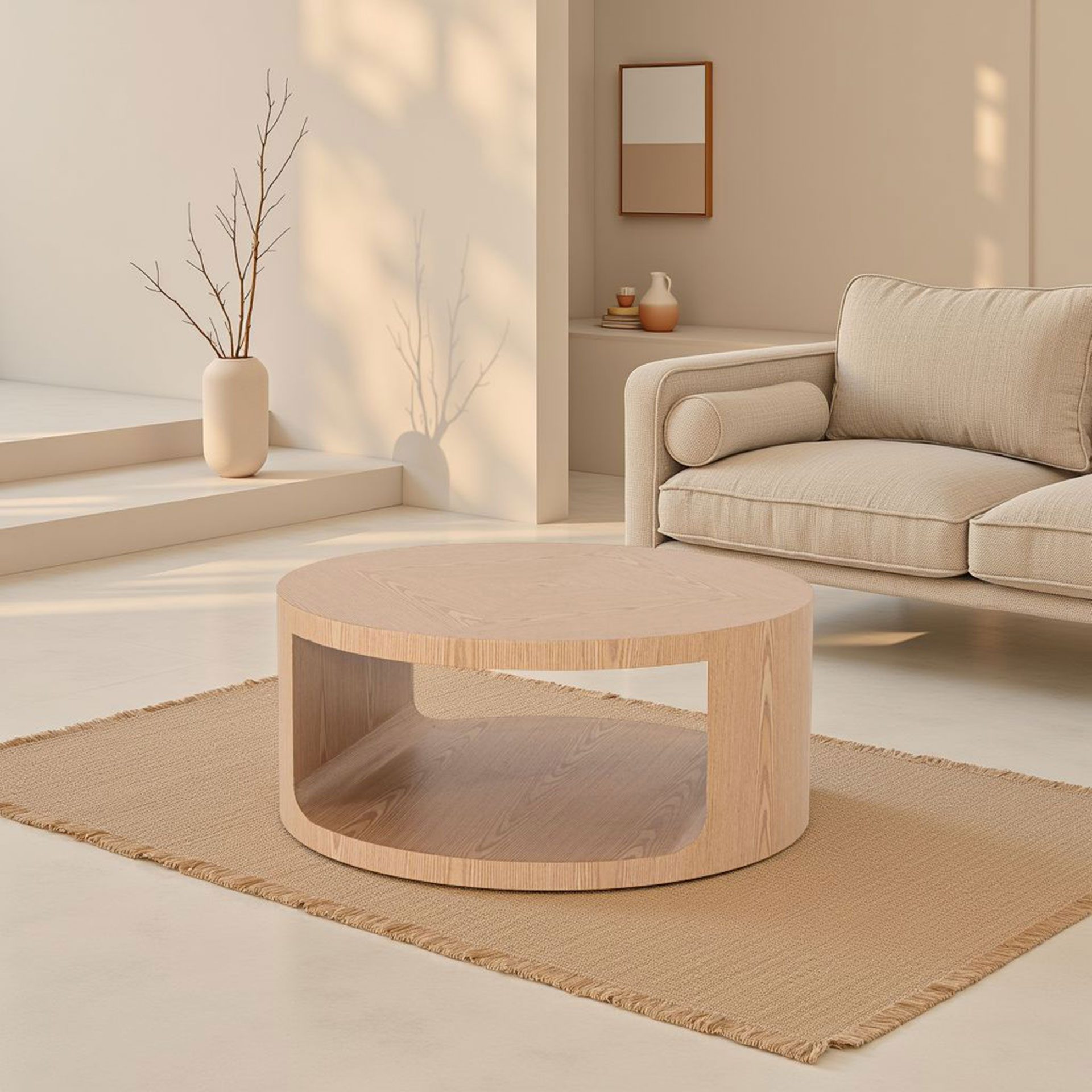 Mesa de sofá Judith, chapa roble. 80*80*35 cm