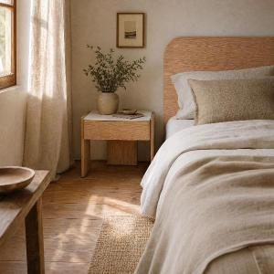 Mesita Gio en chapa roble y porcelánico blanco. 60,5*38*45,5 cm