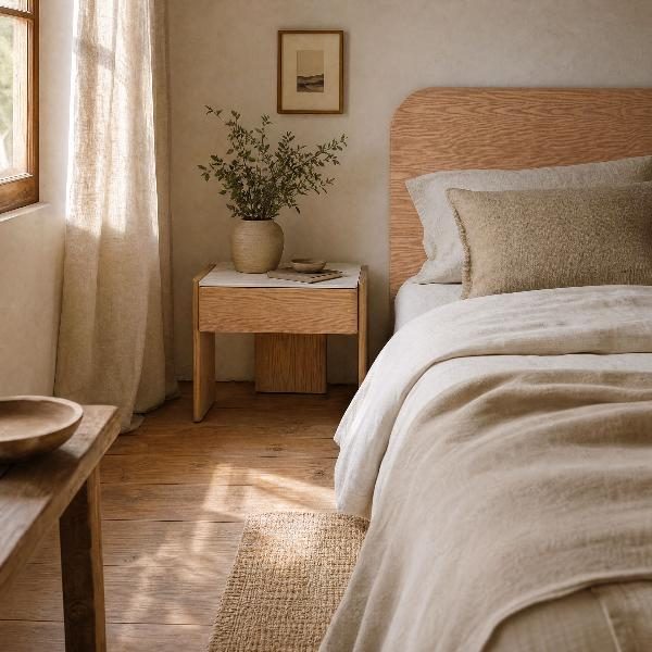 MESITA GIO. 1 CAJÓN, CHAPA MADERA ROBLE Y TAPA PORCELÁNICO BLANCO. 60.5*38*45.5 CM