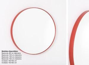 Espejo cirucla color rojo varias medidas