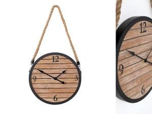 RELOJ PARED MADERA + METAL. 50*3*30 CM
