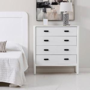 Florence 4-drawer dresser, white lacquer, 102 cm