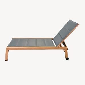 Tumbona Olivia reclinable, aluminio efecto madera y textilene antracita