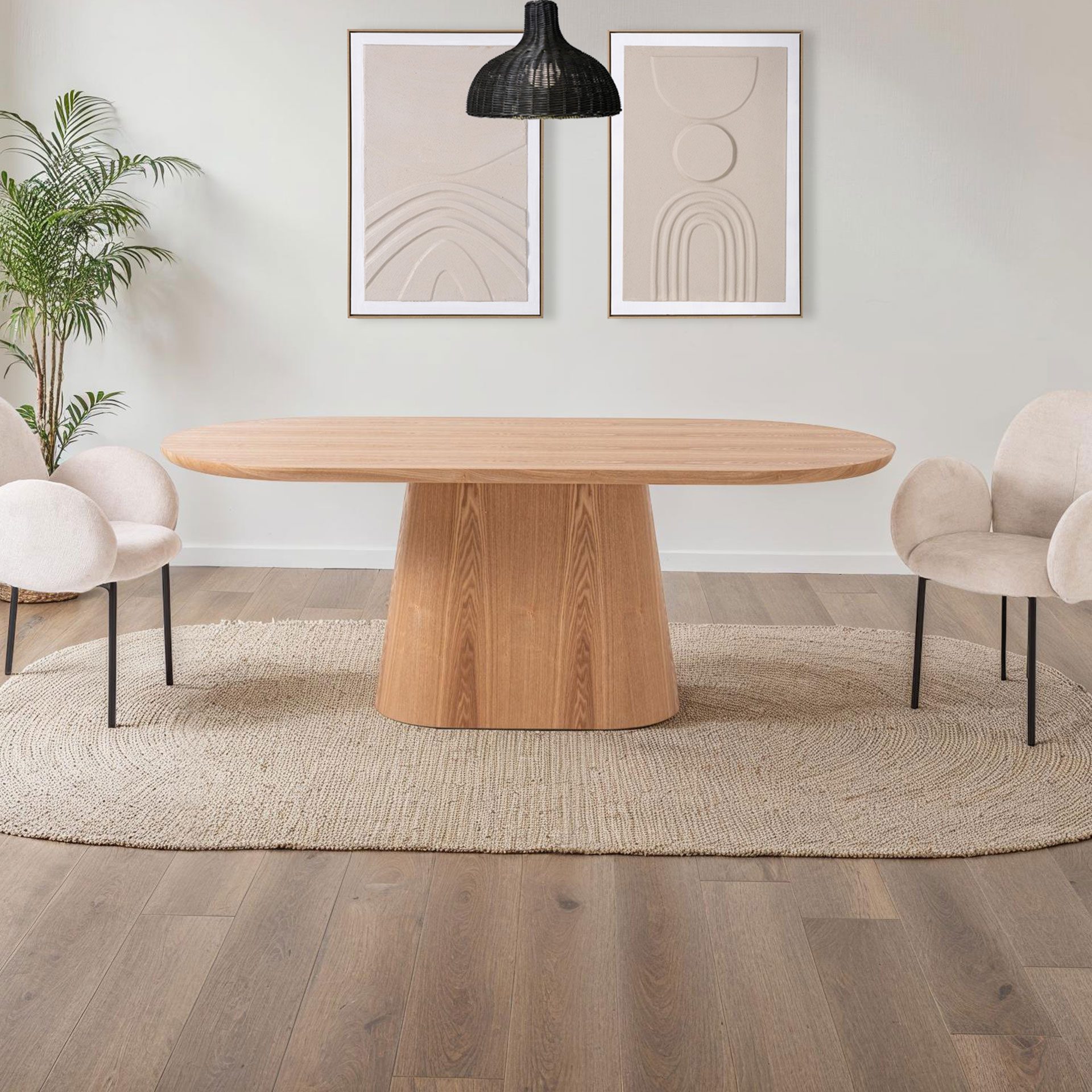 Tavolo da pranzo impiallacciato in rovere 200*90*75 cm