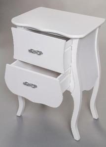 Mesita París de 2 cajones. lacada blanca