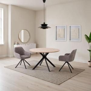 Silla Claire giratoria 360º. Tapizado gris. 83*61*60 cm