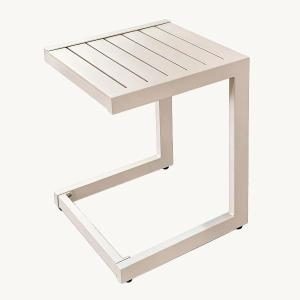 Formentor sofa table, white and beige seat