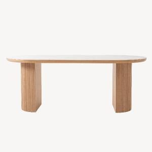 Mesa comedor chapa roble y porcelánico 200*90*75 cm