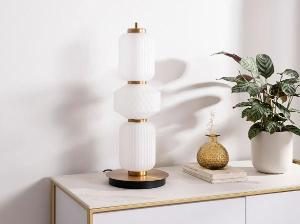 Lámpara Boheme con tulipas cristal blanco. 53*20*20 cm