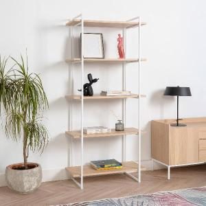 Estantería Dalt 2 bases metal blanco 80 cm