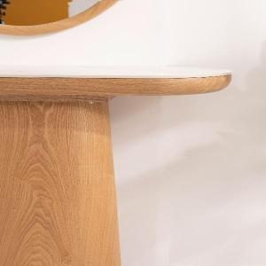 Consola 120 cm. Chapa roble y pórcelanico blanco