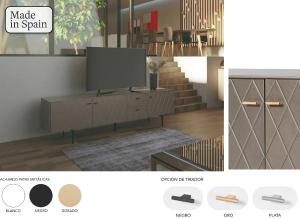 Mueble TV 3 P lacado Visón 180*50*40 cm