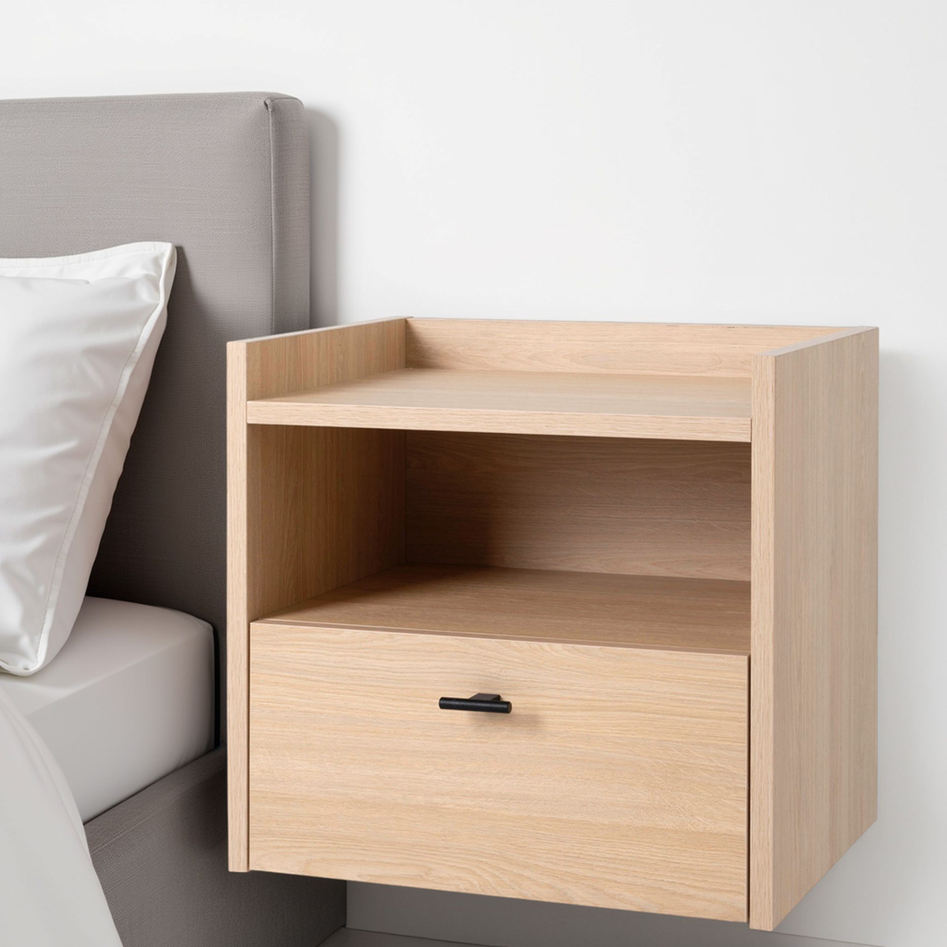 Small table with drawer and hollow oak melamine for hanging, 48 cm