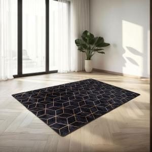Alfombra negra y oro 180*300 cm