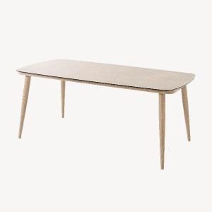 Mesa exterior alumino imitación madera  y tapa en porcelánico. 180*90*75 cm